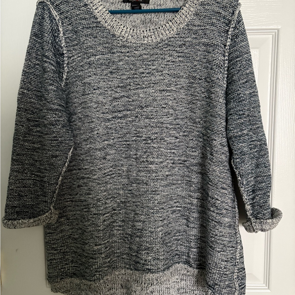 Style & Co. Black/Gre tunic  Crew Neck Sweater